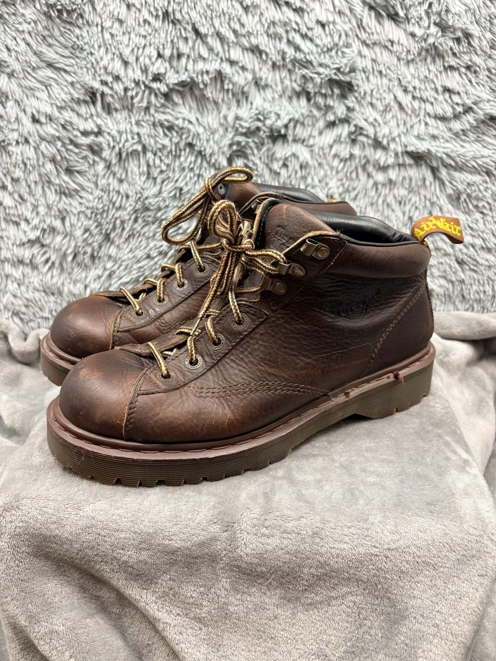 Dr. Martens Work Boots Mens 10 Brown Chunky Vintage Monkey Ankle 8287 Grizzly